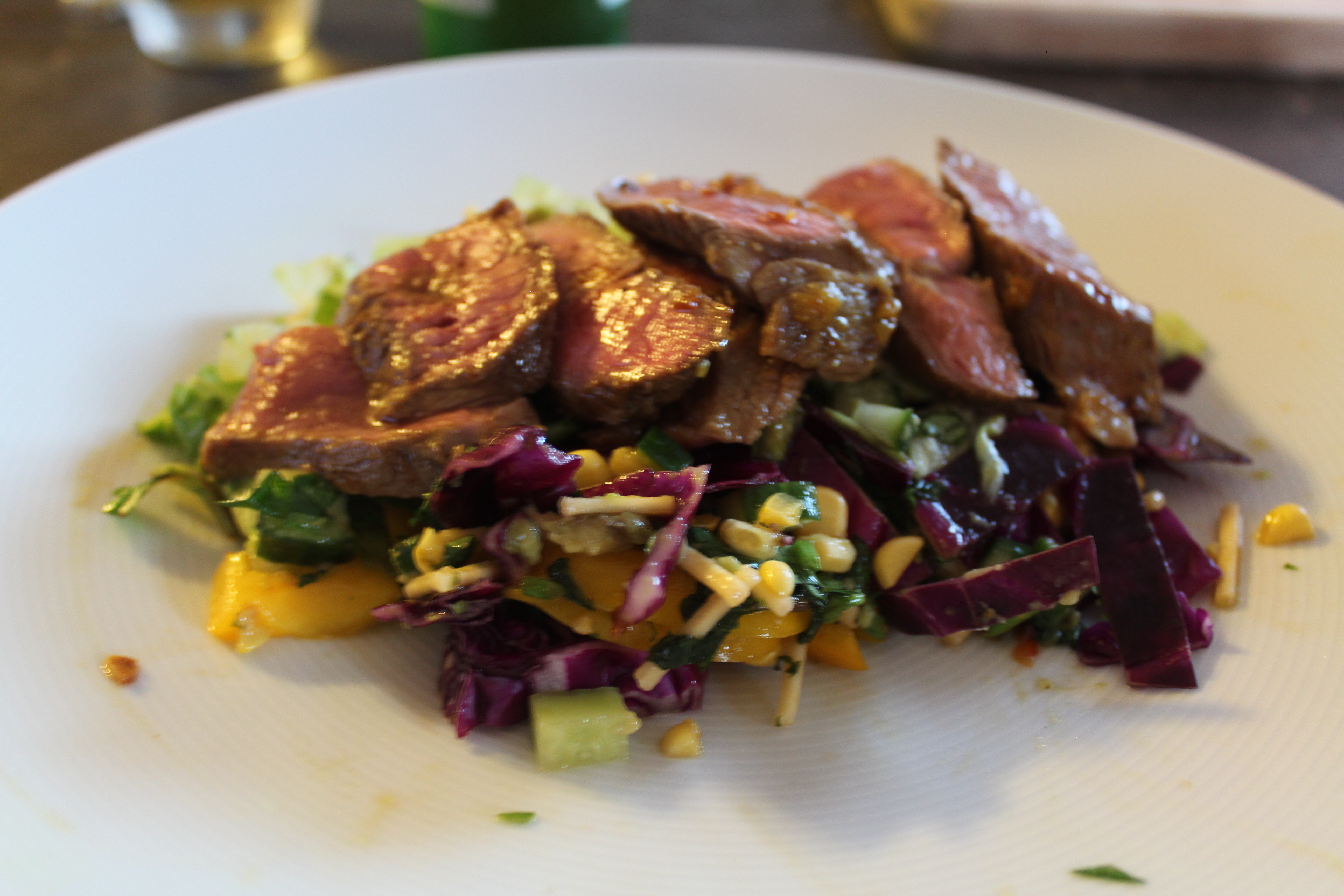 Easy Asian Style Warm Lamb Salad Recipe - The Lite Backpacker