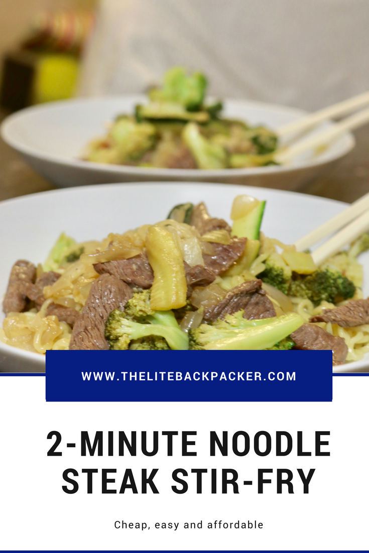 Easy and Cheap 2-Minute Noodle Steak Stir-Fry Recipe